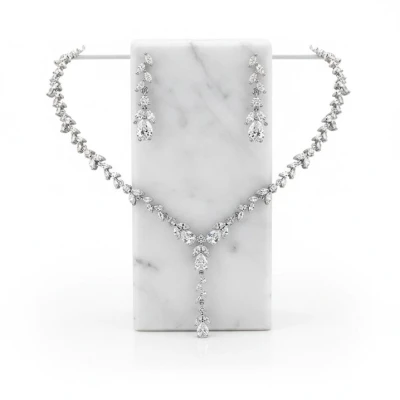 CZ Crystal Bridal and Formal Jewelry Set ne9613