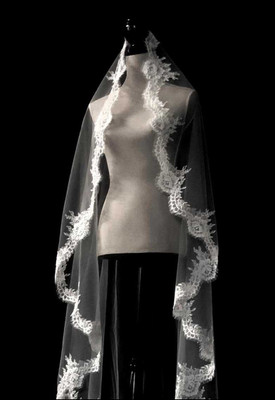 Cathedral Wedding Veil with Chantilly Lace V3298RC