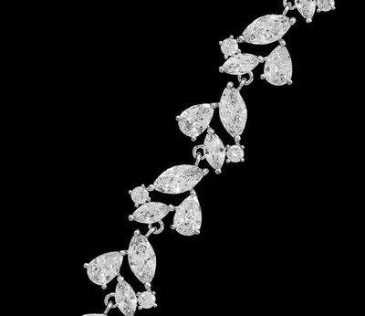 Petite CZ Bridal Bracelet in Silver or Gold Plating