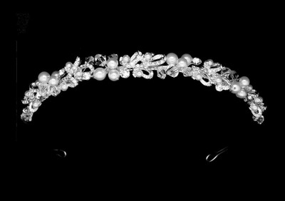 Dainty Pearl and Crystal Wedding Headband