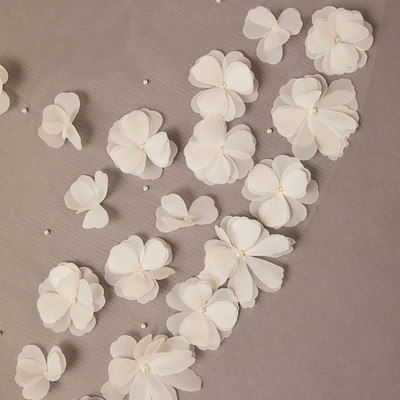 Flower and Pearl Royal Cathedral Wedding Veil Envogue V2695RC