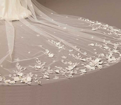 3D Flower Royal Cathedral Wedding Veil Envogue V2696RC