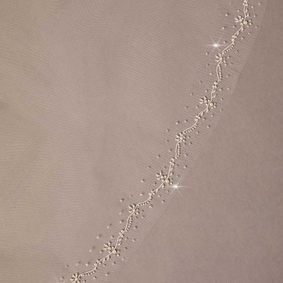 Pearl Beaded Edge Fingertip Wedding Veil Envogue V2676SF