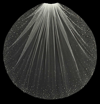 Pearl and Crystal Blizzard Beaded Fingertip Wedding Veil