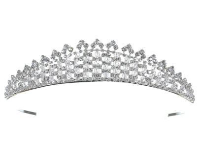 Crystal and Rhinestone Silver Plated Wedding Tiara hp1137