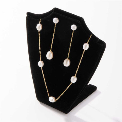 Floating Freshwater Pearl Gold Plated Bridal Jewelry Set