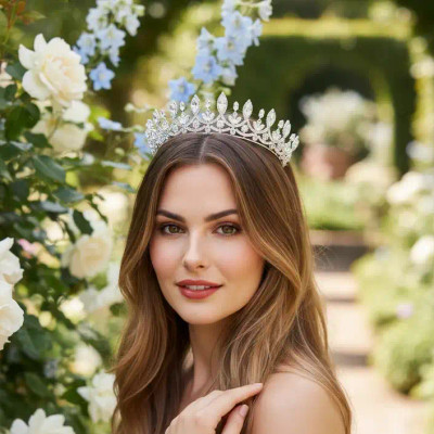 Exquisite Regal CZ Wedding and Quinceanera Tiara hp3565