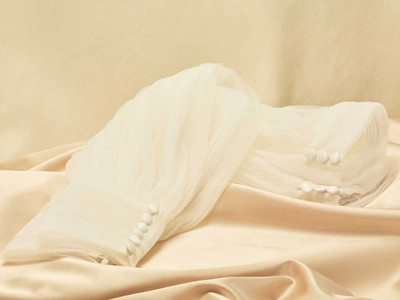 Detachable Pleated Tulle Wedding Gown Sleeves Envogue SL2611