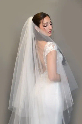 170" Regal Cathedral Drop Wedding Veil: Two Layer Extra Wide V420L