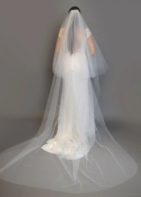 170" Regal Cathedral Drop Wedding Veil: Two Layer Extra Wide V420L
