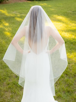Drop Veil Two Layer Waltz Length Custom Made Wedding Veil V6822 