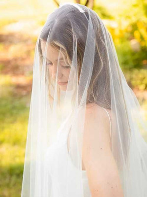 Drop Veil Two Layer Waltz Length Custom Made Wedding Veil V6822