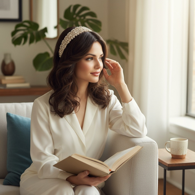Stunning CZ Crystal Wedding Headband in Rose Gold 