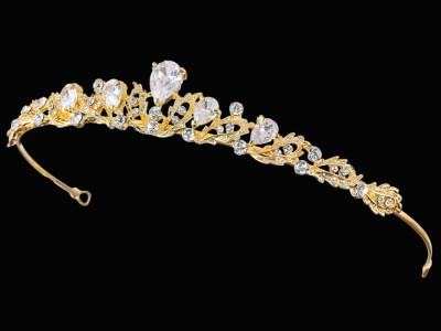  Petite Crystal Silver or Gold Plated Wedding Tiara hp379 