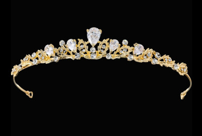 Petite Crystal Silver or Gold Plated Wedding Tiara hp379