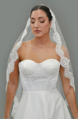 Mantilla Style Wedding Veil in Knee and Royal Cathedral Lengths