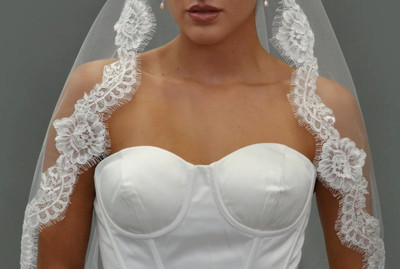 Mantilla Style Wedding Veil in Knee and Royal Cathedral Lengths