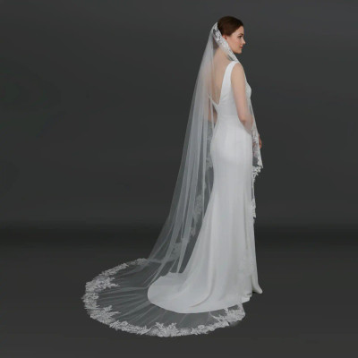 Romantic Lace Mantilla Cathedral Wedding Veil V6231-M