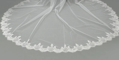  Two Layer Lace Regal Cathedral Drop Wedding Veil E1640