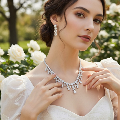 Hollywood Glam CZ Bridal Jewelry Set 