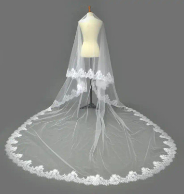 Two Layer Chantilly Lace Royal Cathedral Drop Wedding Veil