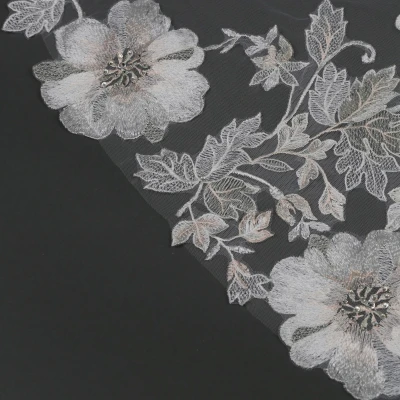 Pink and Ivory Lace Royal Cathedral Wedding Veil V6297