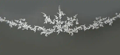 Mantilla Royal Cathedral Wedding Veil Floral Scroll Lace E471IV