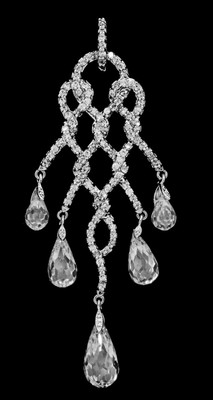 Silver Plated CZ Chandelier Statement Wedding Earrings