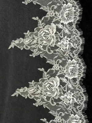 Royal Cathedral Wedding Veil with Chantilly Lace C637