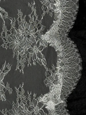 All Chantilly Lace Mantilla Chapel Length Wedding Veil C644
