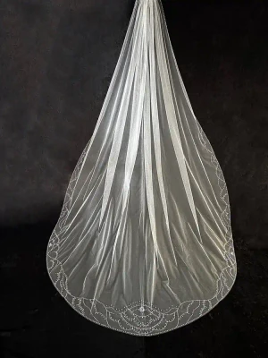 Beautifully Beaded Royal Cathedral Wedding Veil CF953