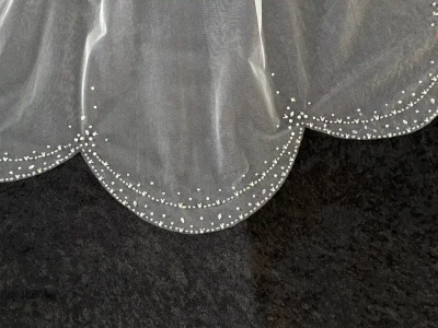 Crystal Beaded Scallop Royal Cathedral Wedding Veil CF955