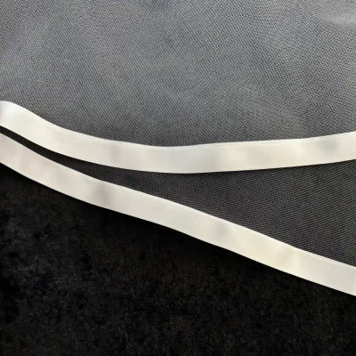 Two Layer Ribbon Edge Knee Length Wedding Veil V6918