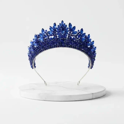 Sapphire Blue Crystal Wedding and Quinceanera Tiara hp5020
