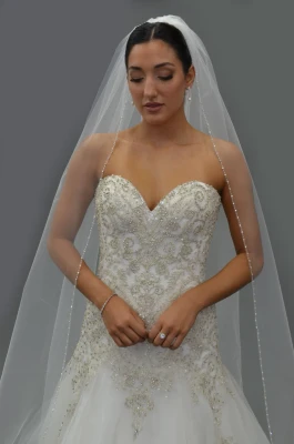 Crystal Beaded Royal Cathedral Wedding Veil E1634