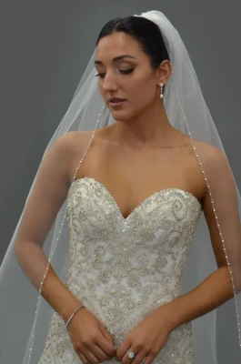 Crystal Beaded Royal Cathedral Wedding Veil E1634