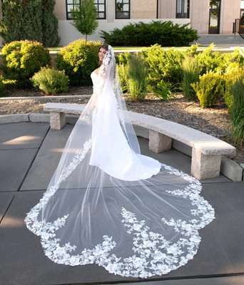 Lace Mantilla Royal Cathedral Wedding Veil CF961