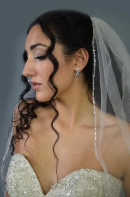 Vine and Leaf Beaded Royal Cathedral Wedding Veil V886