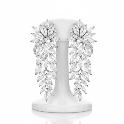 Glamorous CZ Wedding and Formal Earrings Athena 9800