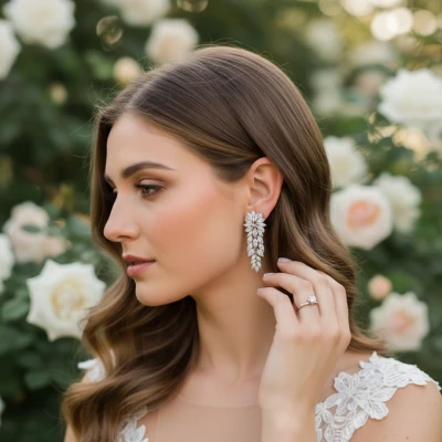 Glamorous CZ Wedding and Formal Earrings Athena 9800