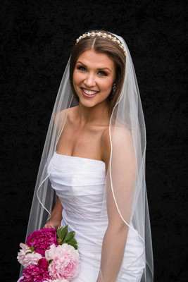 Waltz Wedding Veil with Soutache Edge and Flutter Cut