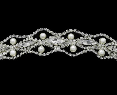 Pearl and Marquise Crystal Rhinestone Bridal Headband hp6541