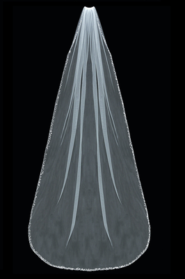 Cathedral Length Beaded Pearl and Sequin Wedding Veil