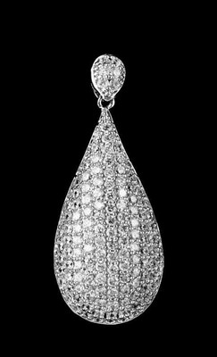 Glistening Sterling Silver Plated CZ Drop Wedding Earrings SE36881