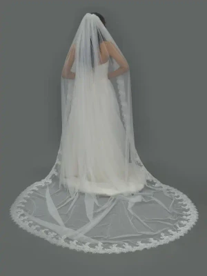 Soft Tulle Royal Cathedral Lace Wedding Veil Elena E1660