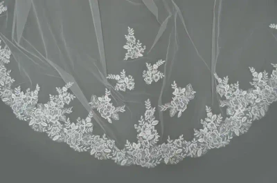 Royal Cathedral Lace Applique Wedding Veil Elena E1662