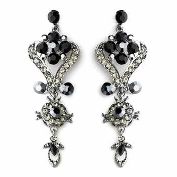 Buy Jet Black Chandelier Earrings, Rhinestone Crystal 3.1 in Gothic,  Pageant Bridal Drop Earrings, Gift for Her Online in India - Etsy