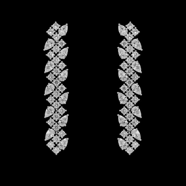 Oval CZ Drop Earrings