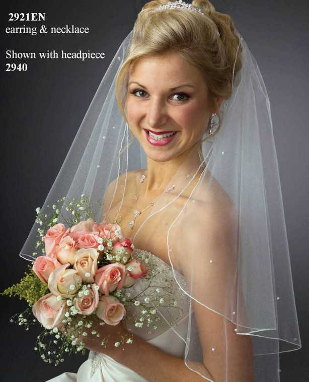 Angel Cut Beaded Elbow Custom Wedding Veil in Many Colors