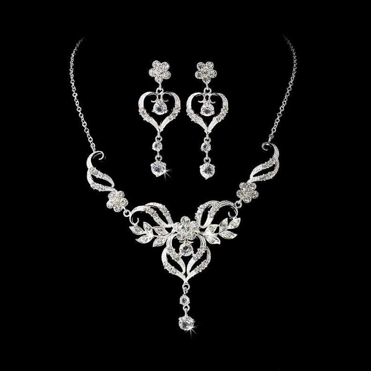 Romantic Filigree Heart Bridal Jewelry Set